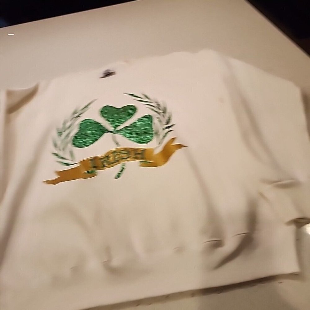 Vintage Lee Sweatshirt XL 90s Irish Handpainted St Paddy's Day